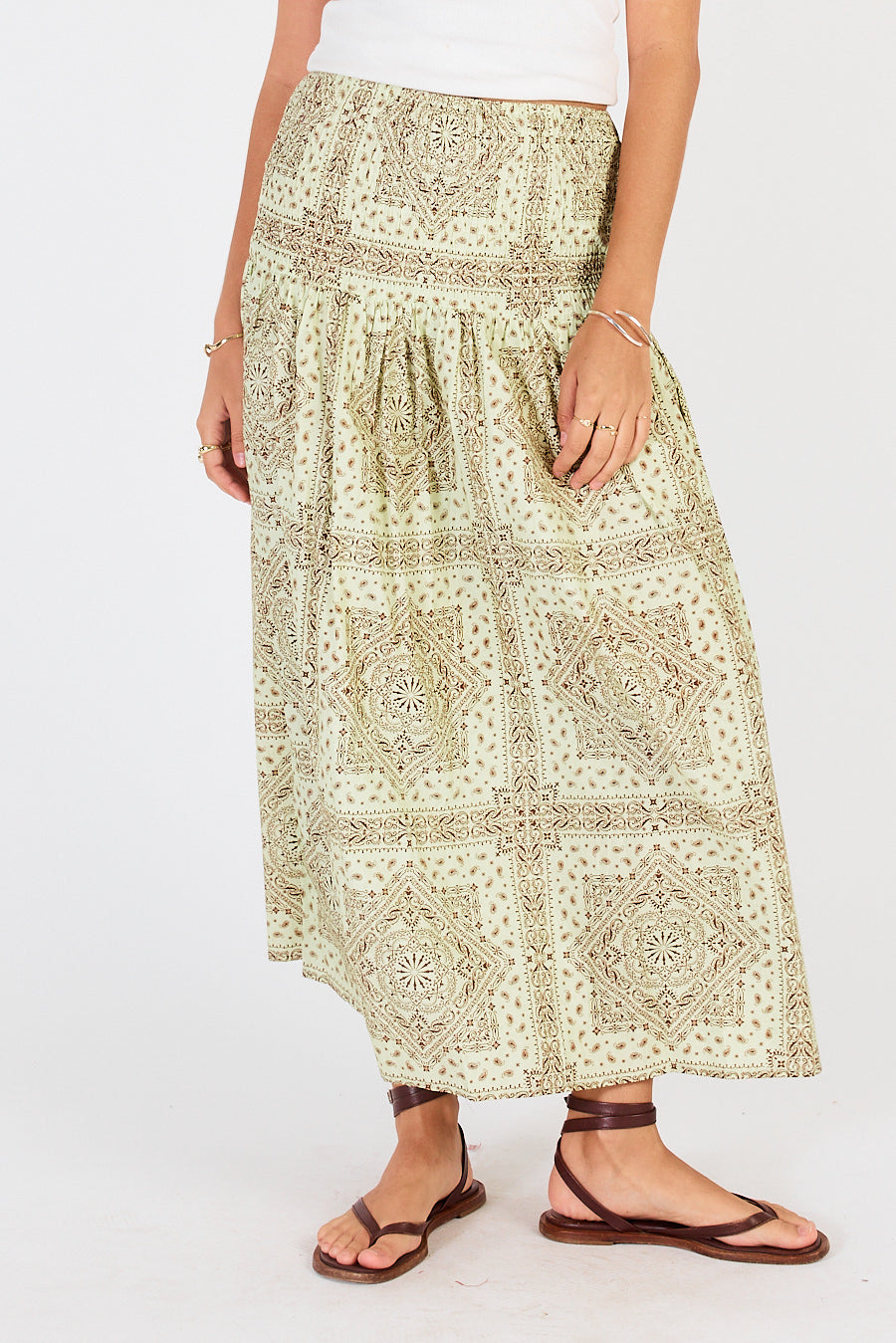 Nudo Shirred Skirt Mint
