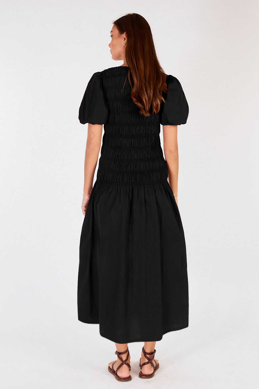 Pyke Shirred Maxi Black