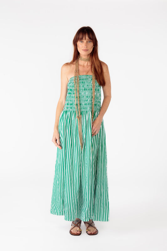 Obbo Strapless Maxi Green