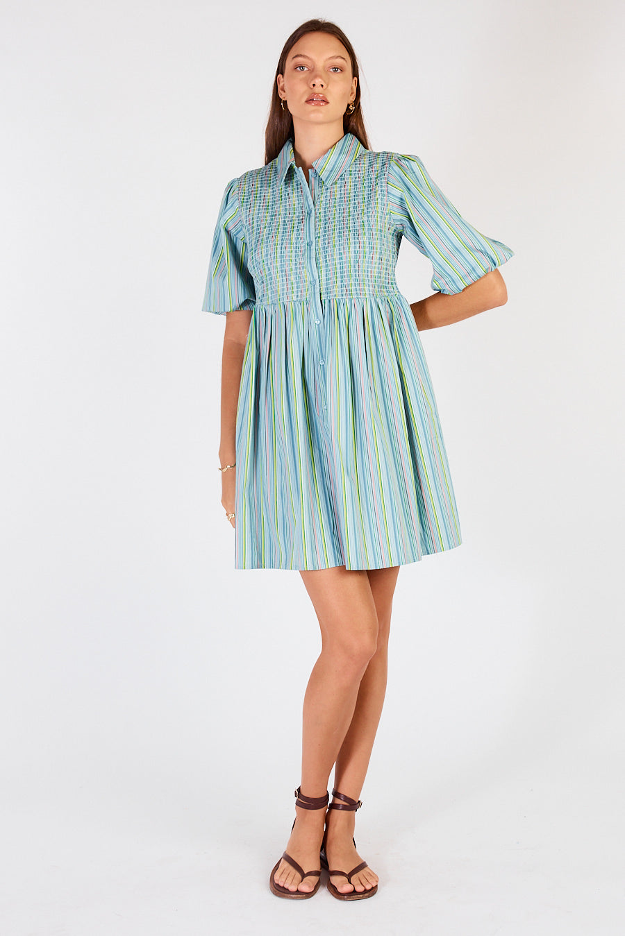 Pastille Shirred Mini Blue